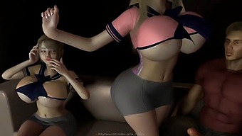 Two Clothed Women On A Sofa, Part 1 And Part 2. Boobs And Butts In #001 And #002