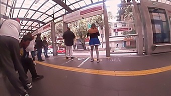 A Woman Wearing A Short Skirt Teases Me By Rubbing Her Buttocks Against My Penis In Cdmx