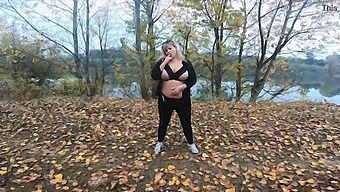 Milfs Flaunting Their Curves In A Public Park Near Lake