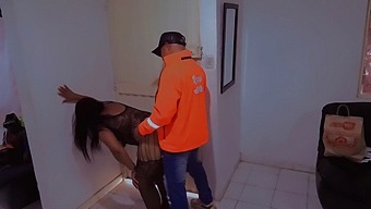 Submissive Woman In Erotic Lingerie Gets Fucked By Delivery Man