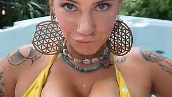 Pov Video Of A Busty Hippie Getting A Cumshot And Giving Oral In The Hot Tub