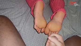 I Gave My Stepson A Footjob And Helped Him Cum On His Soles