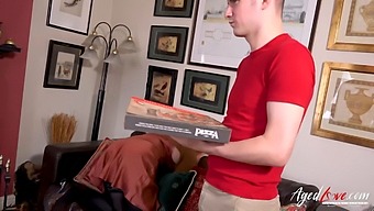 Agedlove'S Pizza Delivery Girl Satisfies Her Customer In A Unique Way