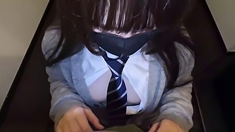 Japanese Girl Gets Barebacked In Internet Cafe With Moans And Creampie