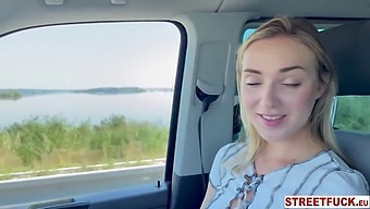 Horny Hitchhiker Enjoys Car Sex With Big Cock