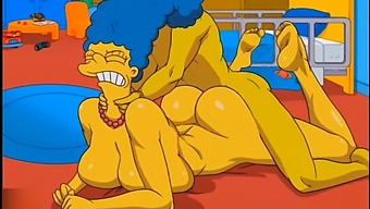 Marge, The Horny Housewife, Moans In Ecstasy As Hot Jizz Fills Her Rear And Squirts Everywhere In This Uncensored Hentai Video